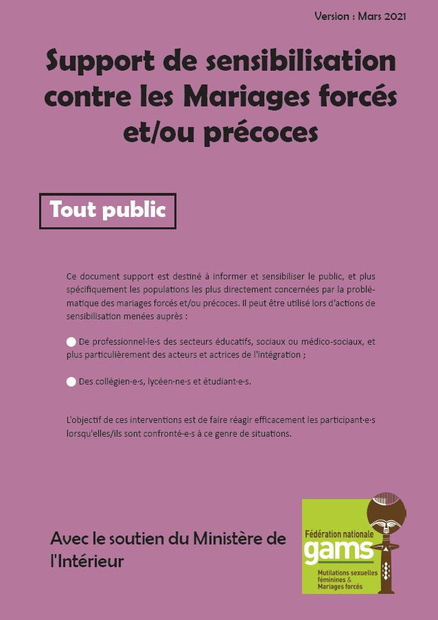 Sensibilisation mariages forcés